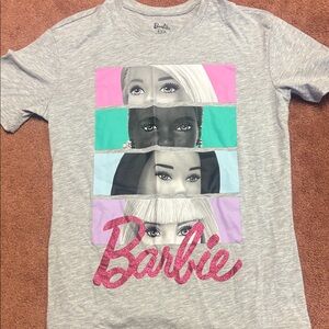 Barbie Gray T-Shirt with Colorful Graphic girls size small